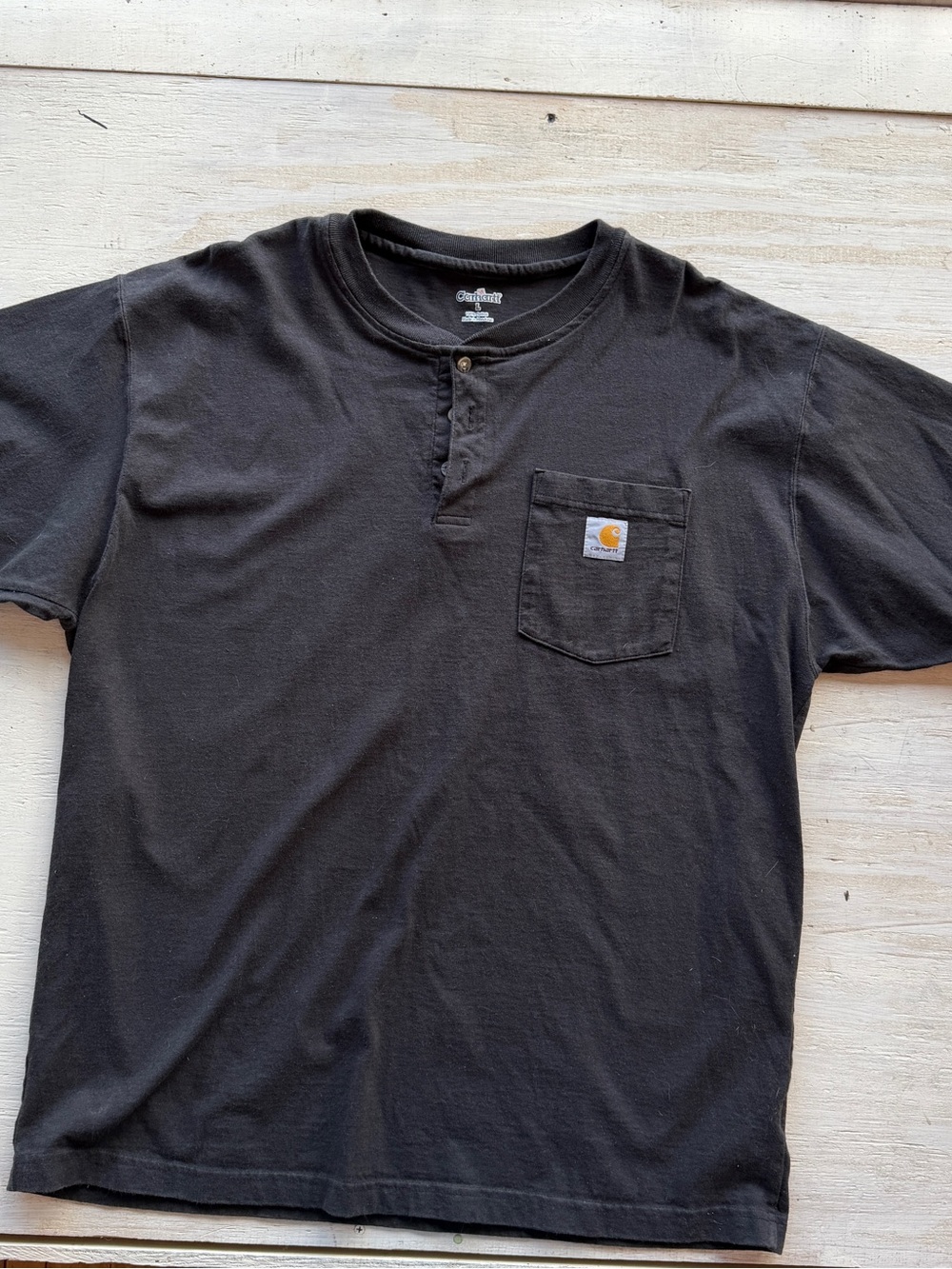 Carhartt Black Short-Sleeve Henley Pocket Tee